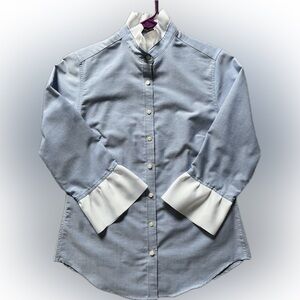 Elegant Women's Blue Button Down Shirt